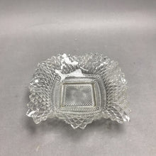 Load image into Gallery viewer, Vintage Indiana Glass Square Candy Dish Bowl Diamond Cut Ruffled Sawtooth Edge (7x7x2)
