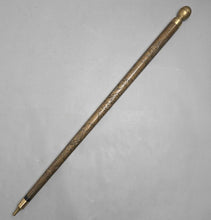 Load image into Gallery viewer, Carved Wood &amp; Brass Waling Stick Cane w/ Hidden Pool Cue (33")
