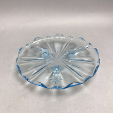 Load image into Gallery viewer, Vintage Fostoria Glass Baroque Azure 3-Toed Tidbit Plate

