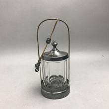 Load image into Gallery viewer, Ornate Victorian Silver Plated Pickle Castor Glass Jar With Tongs (9x4)
