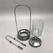 Load image into Gallery viewer, Ornate Victorian Silver Plated Pickle Castor Glass Jar With Tongs (9x4)
