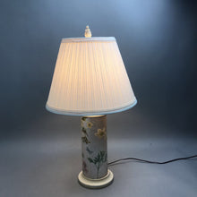Load image into Gallery viewer, Floral Patterned Ceramic Base Table Lamp With Pleated Shade (23")
