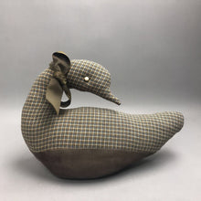 Load image into Gallery viewer, Vintage Handmade Fabric Duck Weighted Doorstop (16x14)
