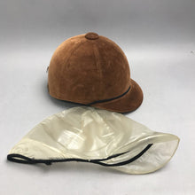Load image into Gallery viewer, Miller's Boltaron Safety Crown Equestrian Velvet Riding Helmet, Dark Brown (~8x6.5)
