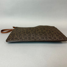 Load image into Gallery viewer, Calvin Klein Brown Logo Monogram Print Clutch Bag Purse (6.5x9.5")
