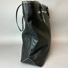 Load image into Gallery viewer, Nine West Black Pebble Faux Leather Tote Purse (12.5x16x5")
