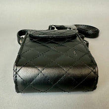 Load image into Gallery viewer, Icon Black Quilted Faux Leather Mini Purse (5x3.5x1.5")
