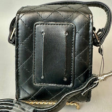 Load image into Gallery viewer, Icon Black Quilted Faux Leather Mini Purse (5x3.5x1.5")
