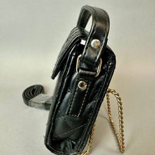 Load image into Gallery viewer, Icon Black Quilted Faux Leather Mini Purse (5x3.5x1.5")
