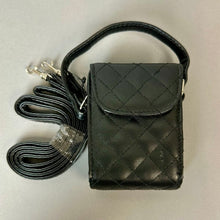 Load image into Gallery viewer, Icon Black Quilted Faux Leather Mini Purse (5x3.5x1.5")
