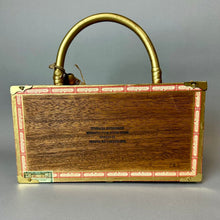 Load image into Gallery viewer, Larra Vintage Hamiltons Cigar Box Bamboo Handle Purse (5.5x10.5x2")
