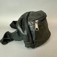 Load image into Gallery viewer, Vintage Black Faux Leather Fanny Pack Purse (4.5x9.5")
