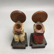 Load image into Gallery viewer, Vintage Mexican Folk Art Hand Carved Wood Siesta Bookends (6x4) Set of 2
