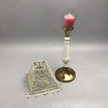 Load image into Gallery viewer, Vintage Candle Stick Stand With Beaded Lamp Shade (16")
