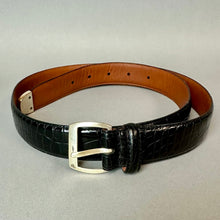 Load image into Gallery viewer, Ralph Lauren Black Croc Embossed Leather Belt sz L (37.5")
