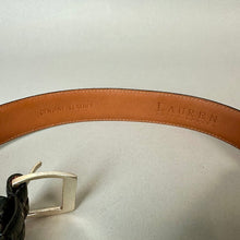 Load image into Gallery viewer, Ralph Lauren Black Croc Embossed Leather Belt sz L (37.5")

