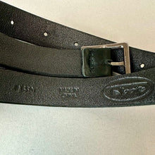 Load image into Gallery viewer, Talbots Black Satin Leather Rhinestone Buckle Belt sz L (37.5")

