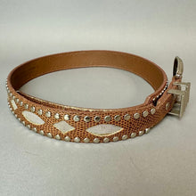Load image into Gallery viewer, Jana Brown Snake Embossed Leather Studded Western Belt sz M (36")
