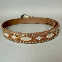 Load image into Gallery viewer, Jana Brown Snake Embossed Leather Studded Western Belt sz M (36")
