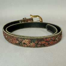 Load image into Gallery viewer, Vintage Absolutely Fresh Floral Tapestry Glitter Belt sz ML (37")
