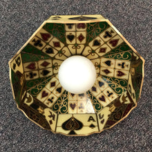 Load image into Gallery viewer, 1970’s Tiffany Style Poker Themed Hanging Swag Lamp (14x21)
