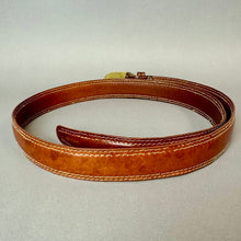 Load image into Gallery viewer, Vintage Brown Italian Saddle Leather Brass Buckle Belt sz 32
