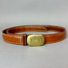 Load image into Gallery viewer, Vintage Brown Italian Saddle Leather Brass Buckle Belt sz 32
