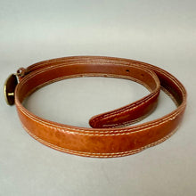 Load image into Gallery viewer, Vintage Brown Italian Saddle Leather Brass Buckle Belt sz 32
