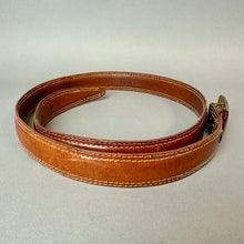 Load image into Gallery viewer, Vintage Brown Italian Saddle Leather Brass Buckle Belt sz 32
