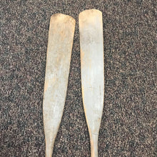 Load image into Gallery viewer, Vintage Wood Oars 78" Long Paddles Has Great Old Weathered Finish and Oarlocks
