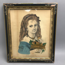 Load image into Gallery viewer, Currier &amp; Ives Original Print, "Take A Peach" (18x15)
