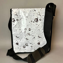 Load image into Gallery viewer, Art Institute of Chicago Black &amp; White Graphic Print Vinyl Messenger Bag Purse (14x12x4")
