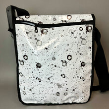 Load image into Gallery viewer, Art Institute of Chicago Black &amp; White Graphic Print Vinyl Messenger Bag Purse (14x12x4")
