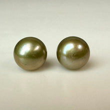 Load image into Gallery viewer, Olive Freshwater Pearl Sterling Stud Earrings
