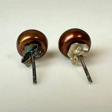 Load image into Gallery viewer, Brown Freshwater Pearl Stud Earrings
