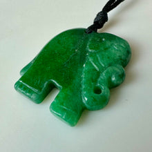 Load image into Gallery viewer, Carved Jadeite Elephant Pendant (1")
