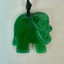 Load image into Gallery viewer, Carved Jadeite Elephant Pendant (1")
