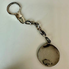 Load image into Gallery viewer, Vintage Taxco Mexico 950 Silver Turquoise Chip Inlay Mayan Calendar Keychain (6")
