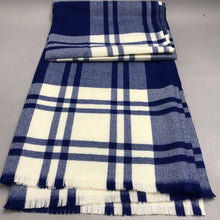 Load image into Gallery viewer, Onkaparinga Pure Australian Wool Blue Plaid Blanket (70x56)
