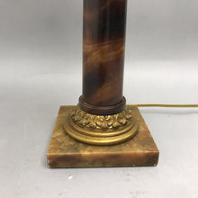 Load image into Gallery viewer, Vintage Marble Table Lamp With Brass-Like Accents With Shade (27")
