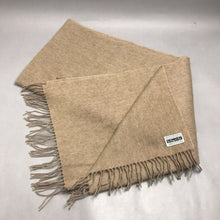 Load image into Gallery viewer, Vintage Begg of Ayr Scotland Cashmere/Wool Winter Scarf Beige Fringed (25" x 70")
