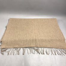 Load image into Gallery viewer, Vintage Begg of Ayr Scotland Cashmere/Wool Winter Scarf Beige Fringed (25" x 70")

