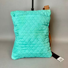 Load image into Gallery viewer, Stone Mountain Turquoise Quilted Tan Vegan Leather Trim Crossbody Purse NWT (11x9.5")
