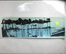 Load image into Gallery viewer, Earl Newman Watercolor Print - The Wharf (~35x11.5)
