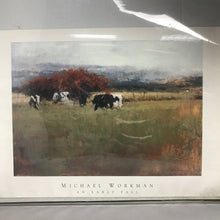 Load image into Gallery viewer, Michael Workman Print, "An Early Fall"; Cows (22x30)
