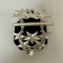 Load image into Gallery viewer, Vintage Ultra Craft Silvertone Star Over Shoulder Brooch Pin Rare (8.25")
