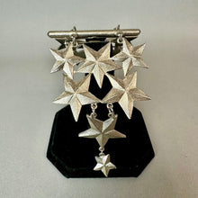 Load image into Gallery viewer, Vintage Ultra Craft Silvertone Star Over Shoulder Brooch Pin Rare (8.25")
