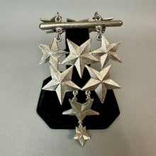 Load image into Gallery viewer, Vintage Ultra Craft Silvertone Star Over Shoulder Brooch Pin Rare (8.25")
