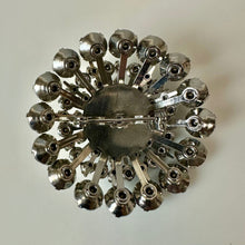 Load image into Gallery viewer, Vintage Pale Blue Rhinestone Domed Starburst Brooch Pin (2.25")
