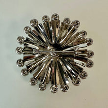 Load image into Gallery viewer, Vintage Pale Blue Rhinestone Domed Starburst Brooch Pin (2")
